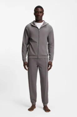 Cotton-blend tracksuit bottoms with contrast binding