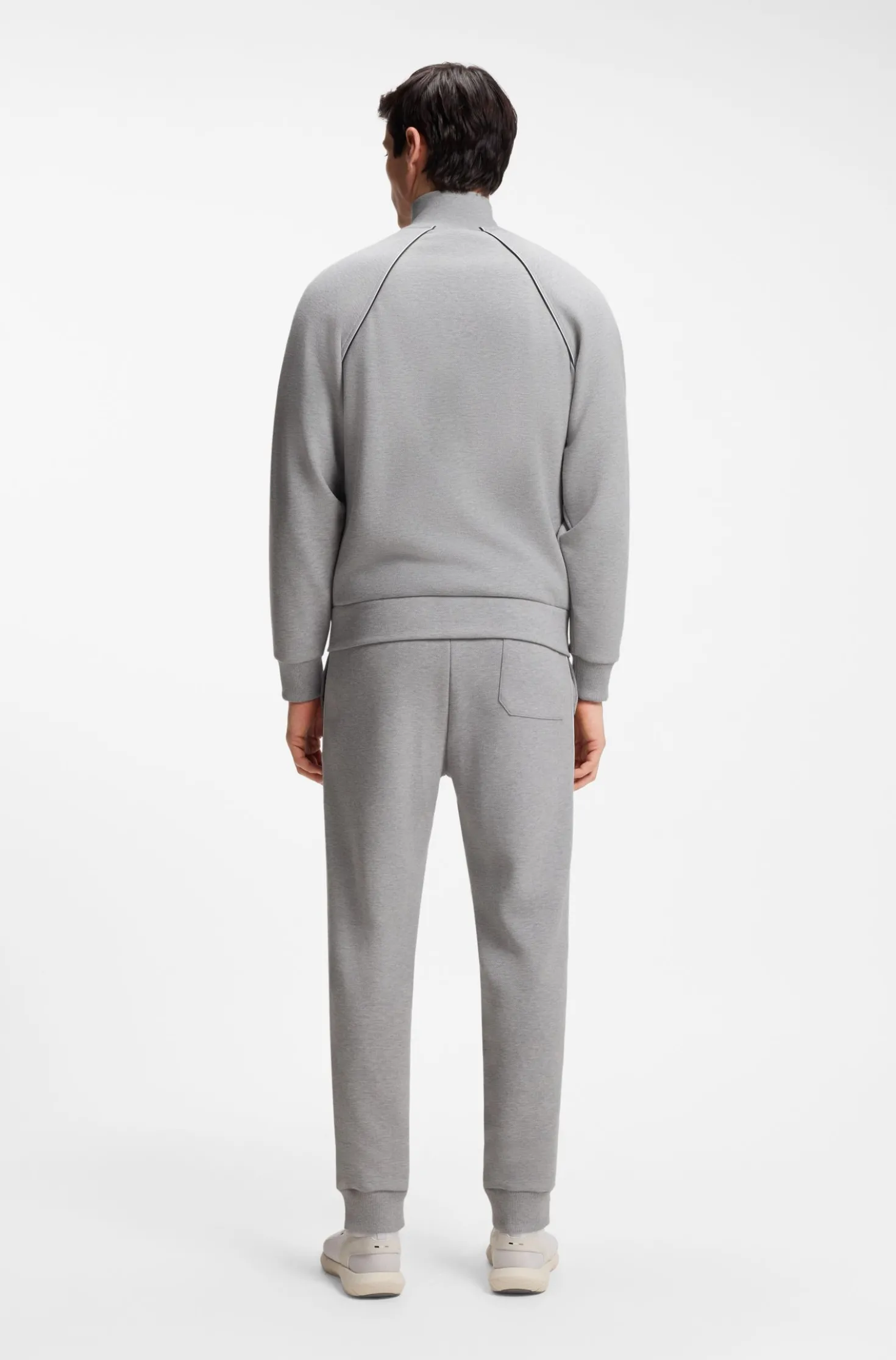Cotton-blend tracksuit set with contrast piping