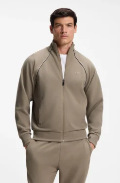 Cotton-blend tracksuit set with contrast piping