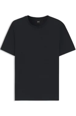 Cotton-blend T-shirt with bubble-jacquard structure