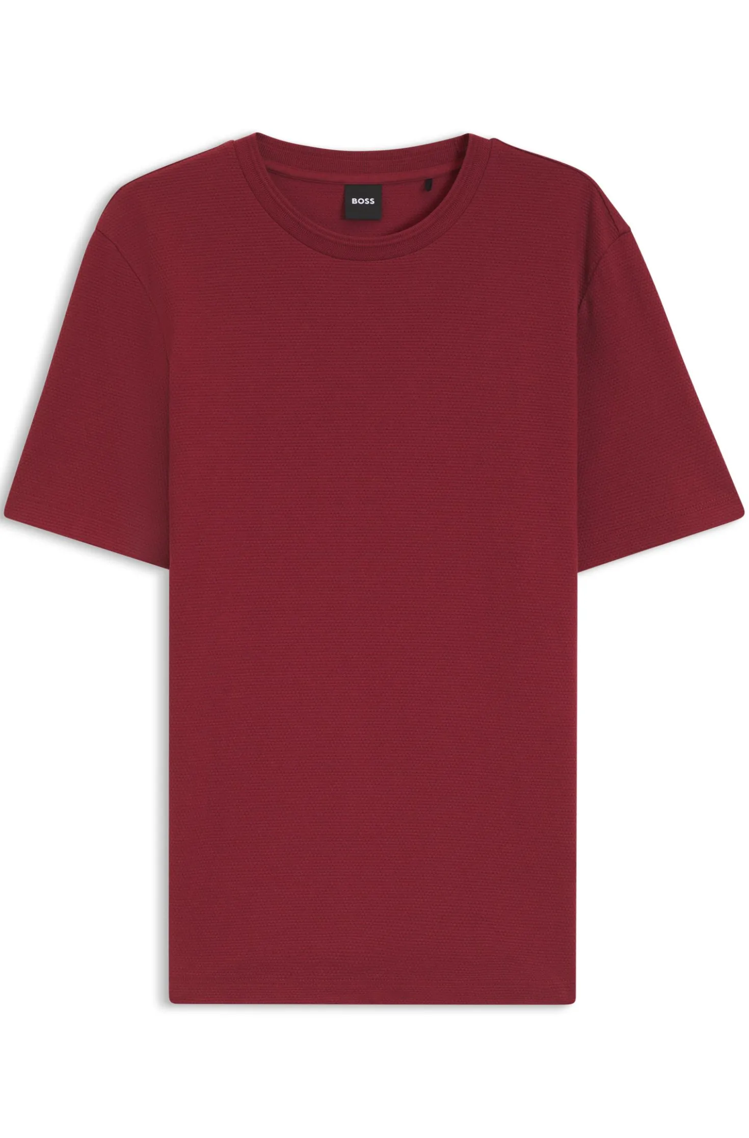 Cotton-blend T-shirt with bubble-jacquard structure