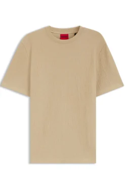 Cotton-blend T-shirt with creased effect