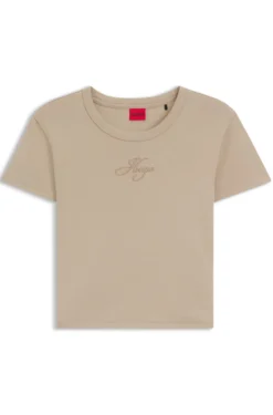 Cotton-blend T-shirt with embroidered logo