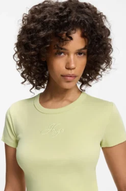 Cotton-blend T-shirt with embroidered logo