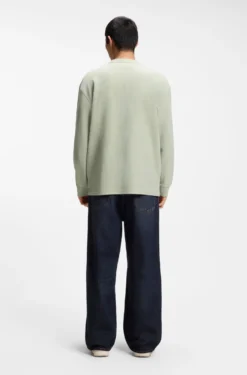 Cotton-blend T-shirt with waffle structure