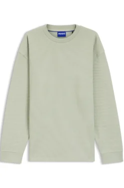 Cotton-blend T-shirt with waffle structure