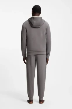 Cotton-blend zip-up hoodie with contrast binding