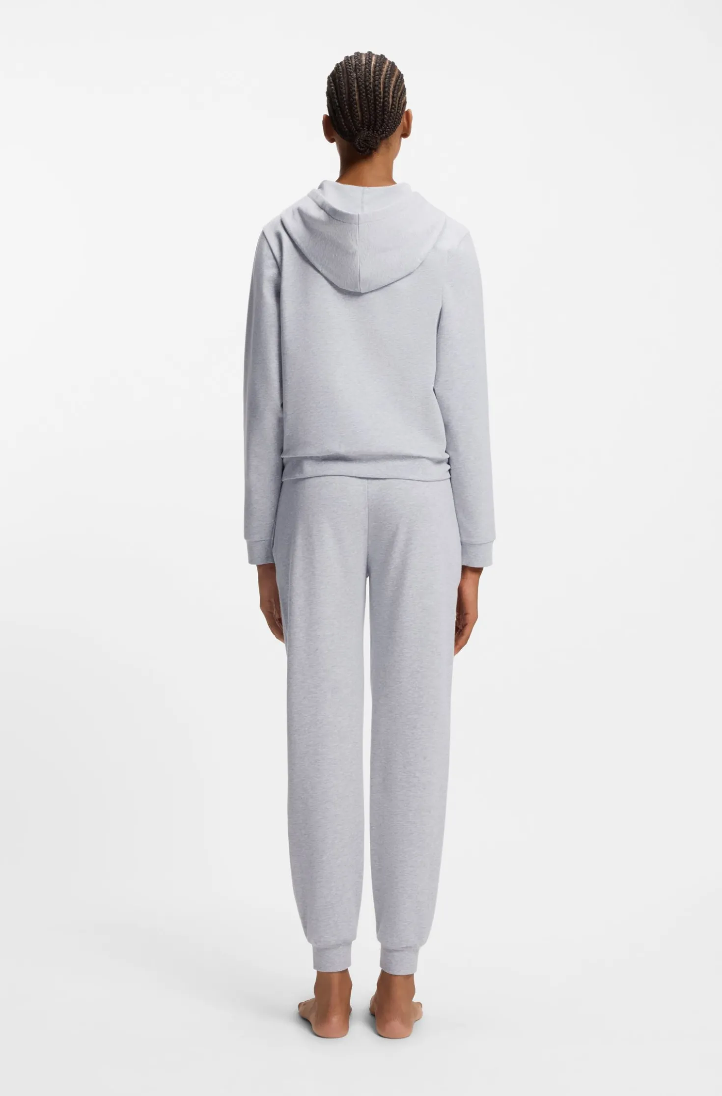 Cotton-blend zip-up hoodie with logo details