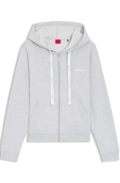 Cotton-blend zip-up hoodie with logo details