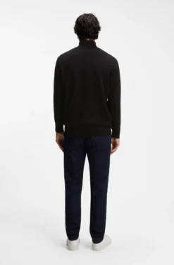 Cotton-cashmere sweater with zip collar