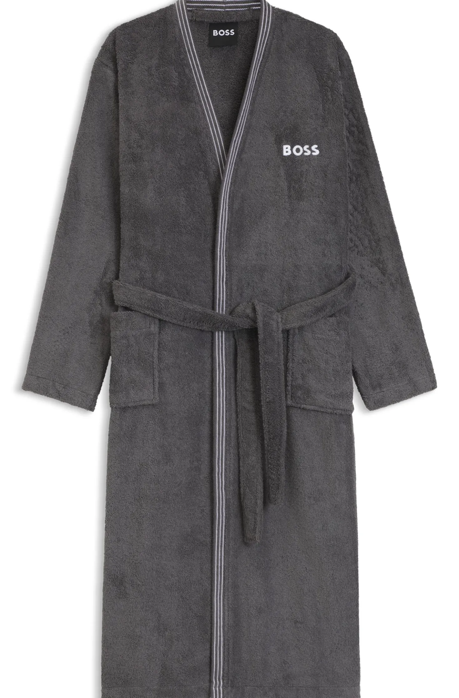 Cotton dressing gown with embroidered logo