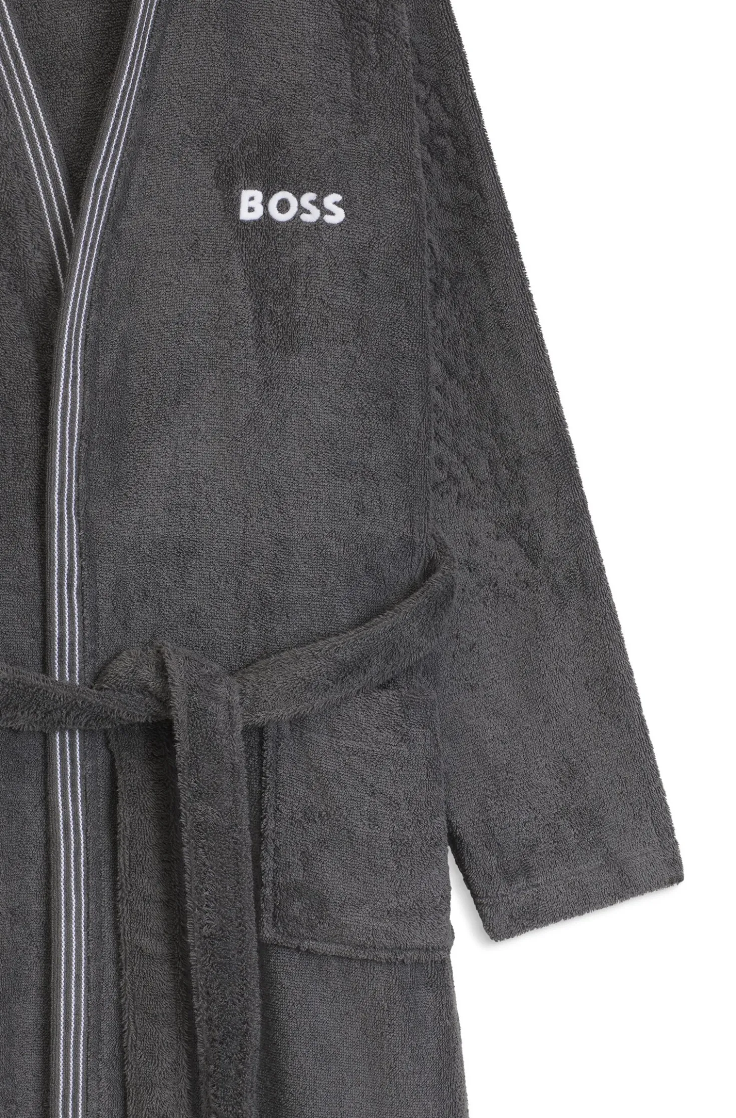 Cotton dressing gown with embroidered logo