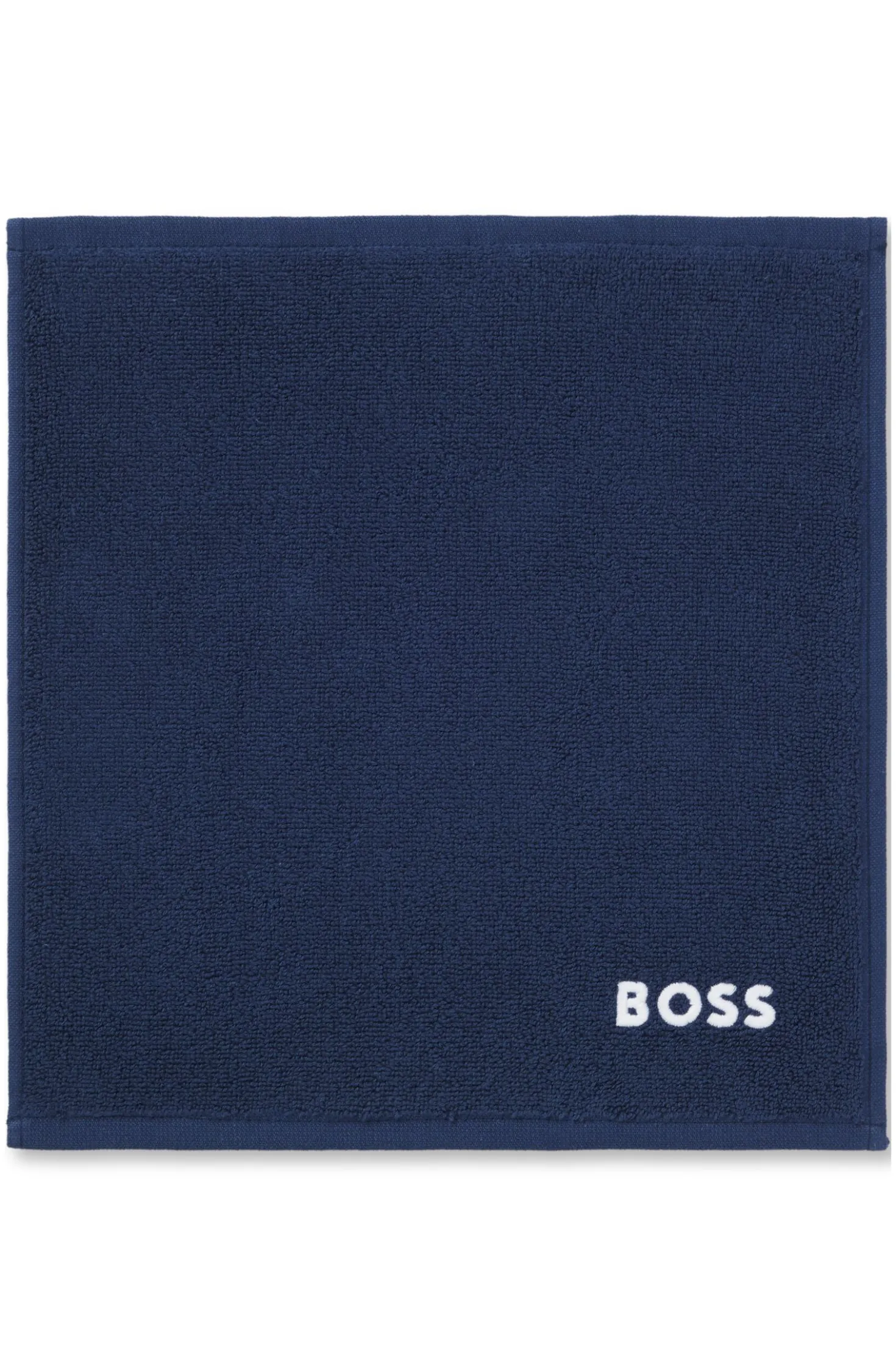 Cotton face cloth with contrast embroidered logo