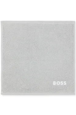 Cotton face cloth with contrast embroidered logo