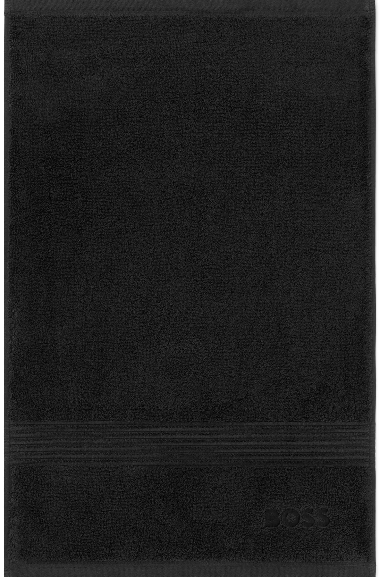 Cotton guest towel in black with embroidered logo