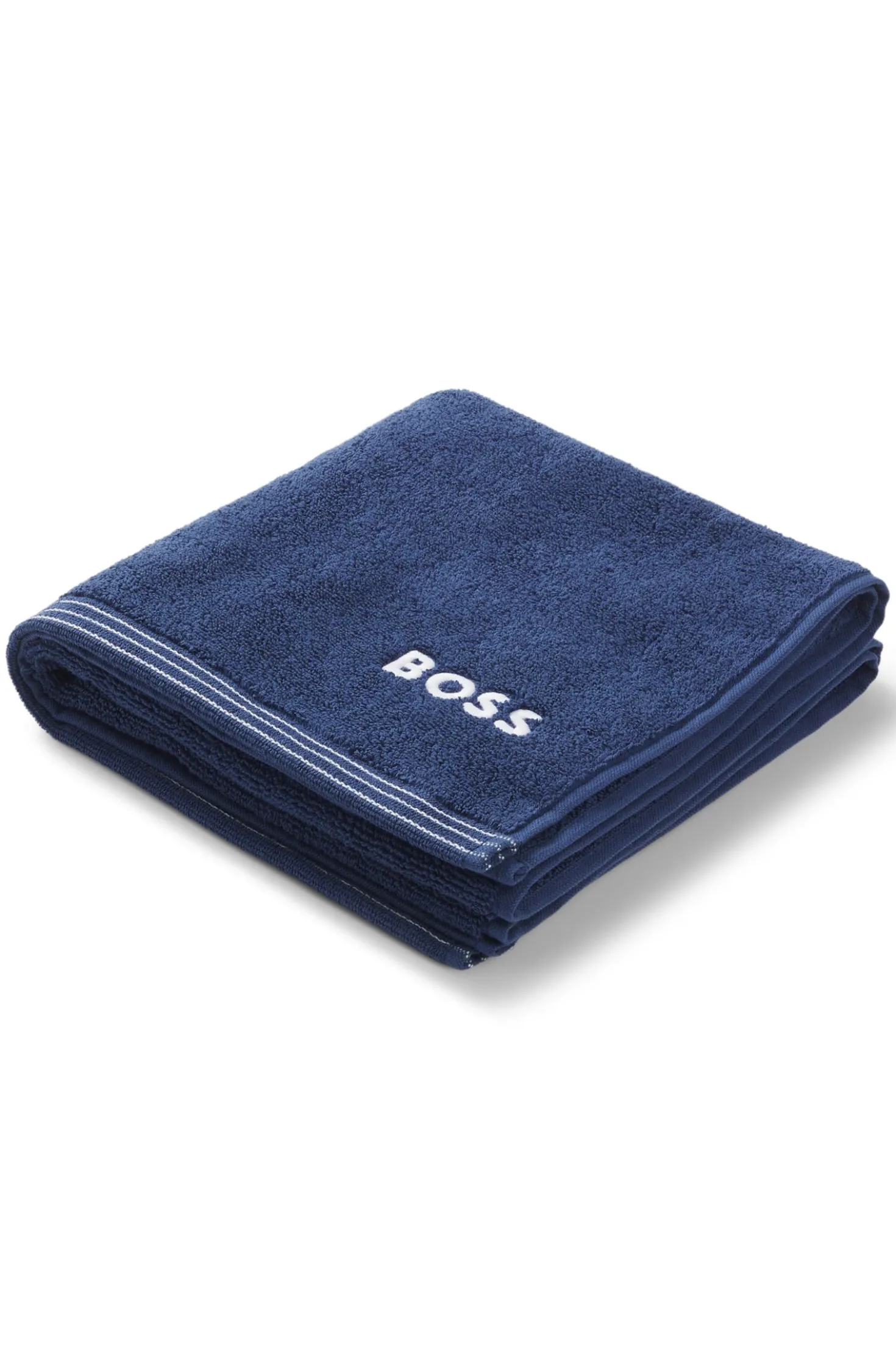 Cotton hand towel with contrast embroidered logo