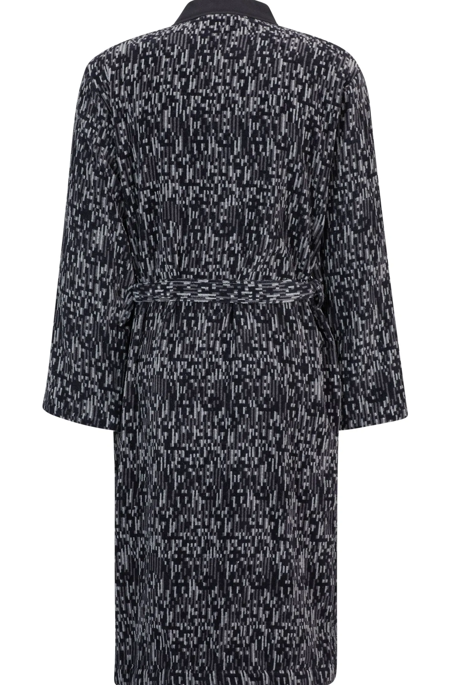Cotton-jacquard dressing gown with embroidered logo