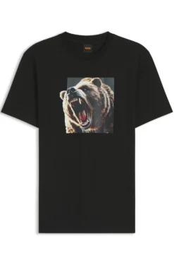 Cotton-jersey T-shirt with animal artwork