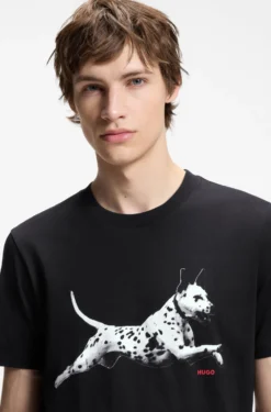 Cotton-jersey T-shirt with animal artwork