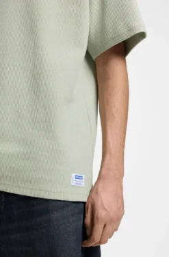 Cotton-jersey T-shirt with blue logo patch