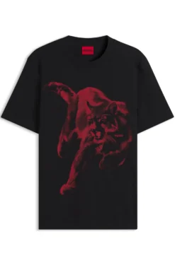Cotton-jersey T-shirt with graphic print