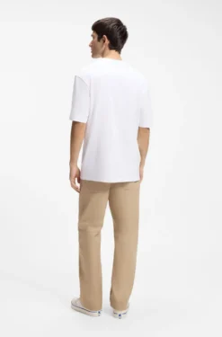 Cotton-jersey T-shirt with Happy HUGO logo