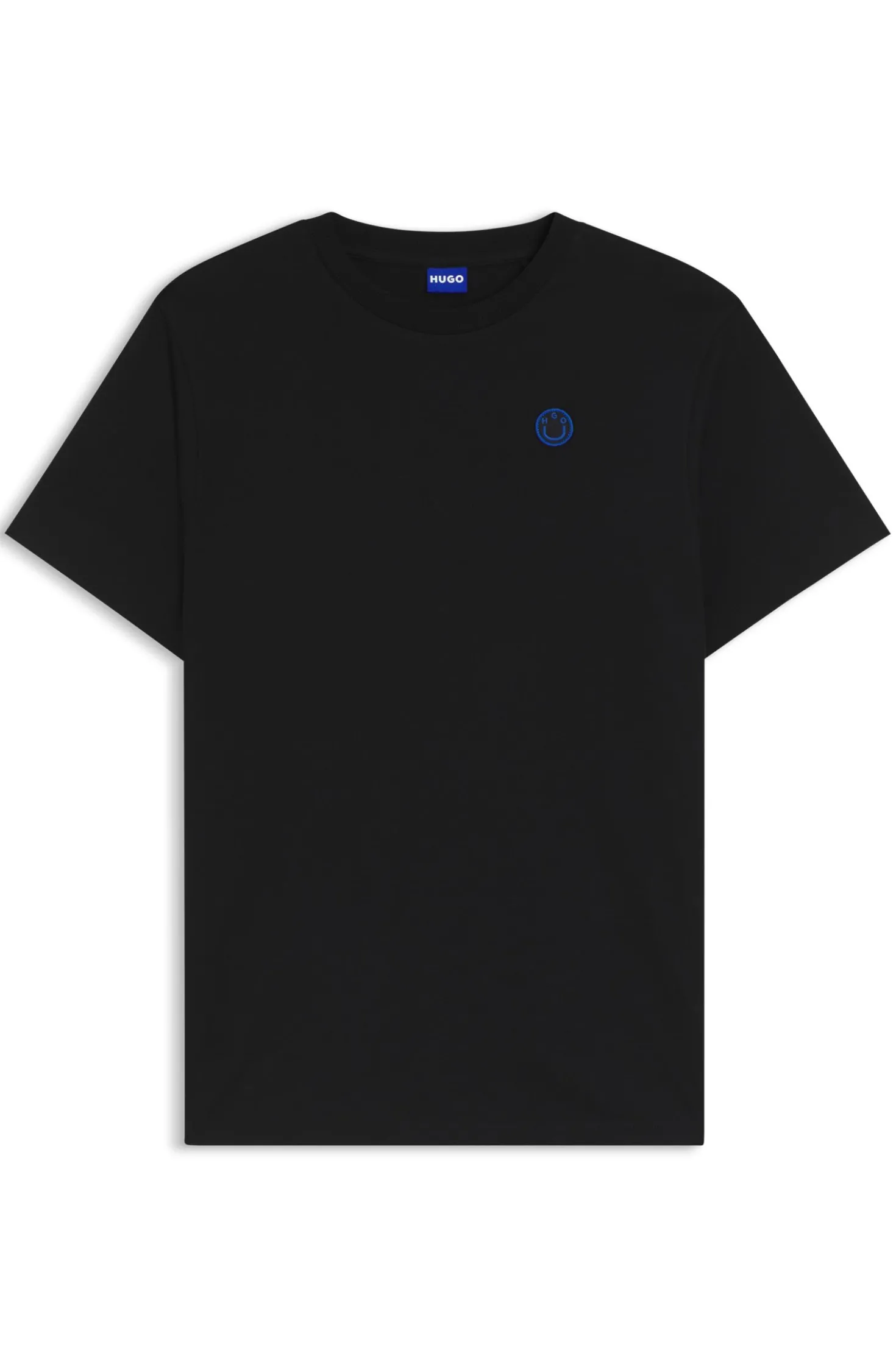 Cotton-jersey T-shirt with Happy HUGO logo