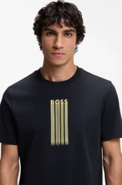 Cotton-jersey T-shirt with logo artwork