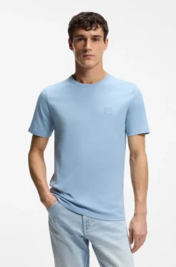 Cotton-jersey T-shirt with logo patch