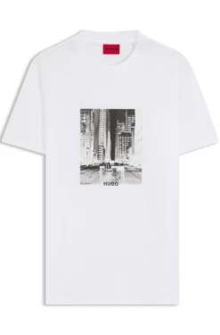 Cotton-jersey T-shirt with printed artwork