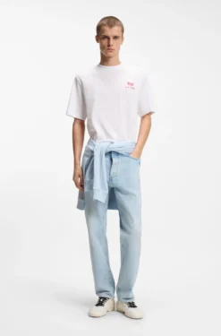 Cotton-jersey T-shirt with printed artwork