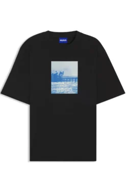 Cotton-jersey T-shirt with printed artwork