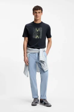 Cotton-jersey T-shirt with printed artwork