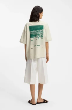 Cotton-jersey T-shirt with printed artwork