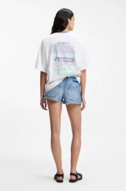 Cotton-jersey T-shirt with printed artwork
