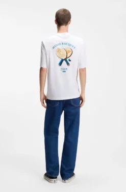 Cotton-jersey T-shirt with rear printed artwork