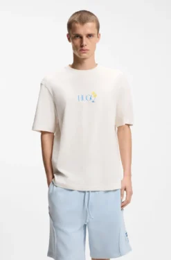 Cotton-jersey T-shirt with rear printed artwork