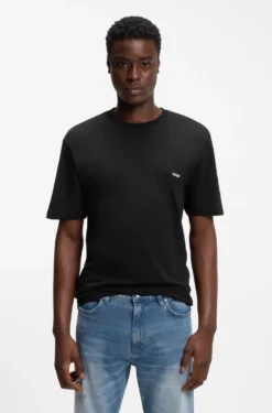 Cotton-jersey T-shirt with rear graphic