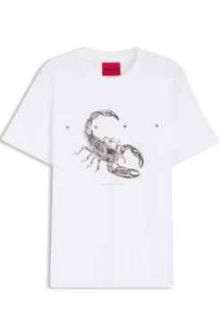 Cotton-jersey T-shirt with spaced-out logo