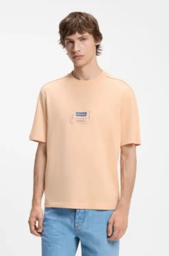 Cotton-jersey T-shirt with workwear logo label