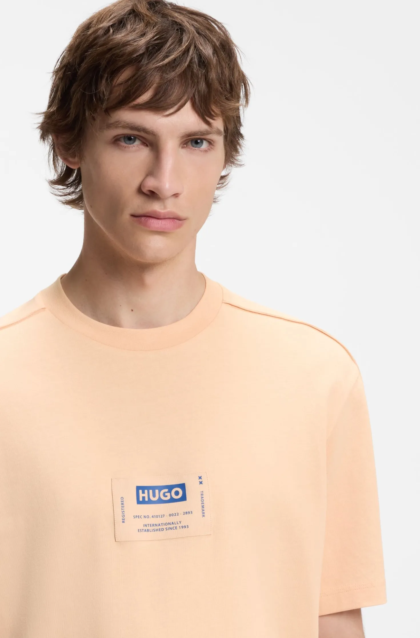 Cotton-jersey T-shirt with workwear logo label
