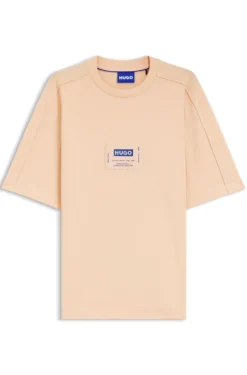 Cotton-jersey T-shirt with workwear logo label