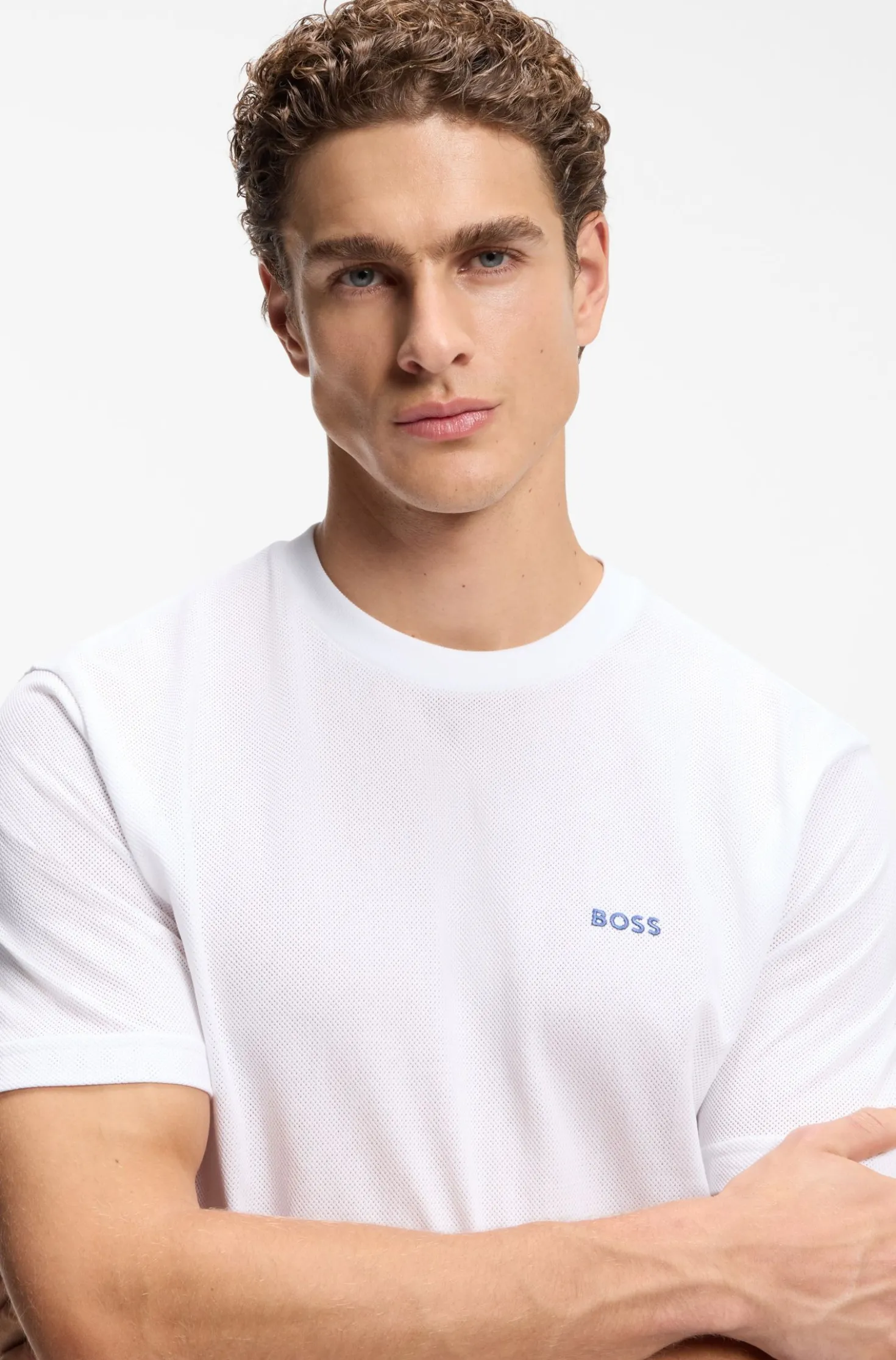 Cotton-mesh T-shirt with embroidered artwork