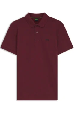 Cotton-piqué polo shirt with all-over print