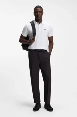 Cotton-piqué polo shirt with all-over print