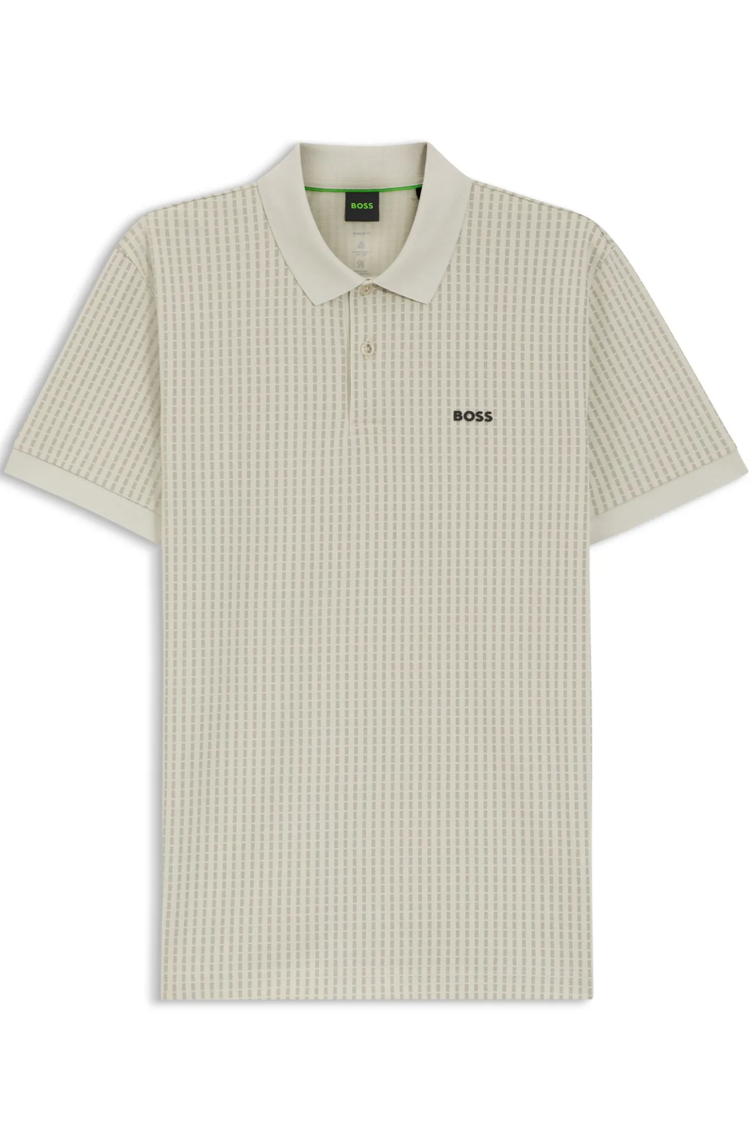 Cotton-piqué polo shirt with all-over print