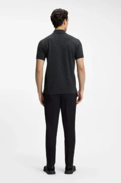 Cotton-piqué polo shirt with all-over print