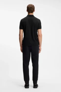 Cotton-piqué polo shirt with all-over print