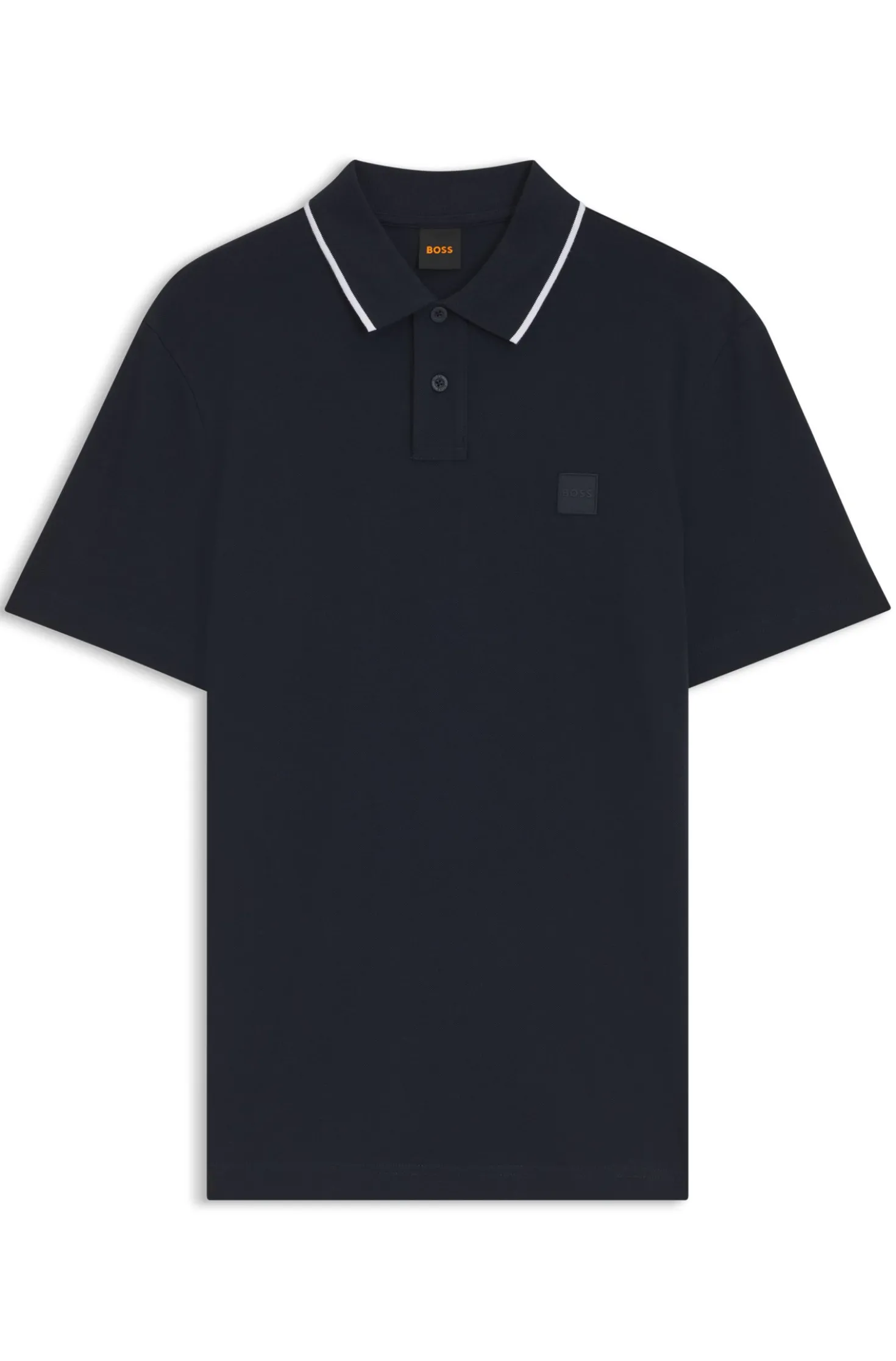 Cotton-piqué polo shirt with contrast collar stripe