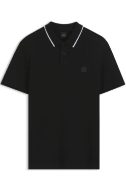 Cotton-piqué polo shirt with contrast collar stripe